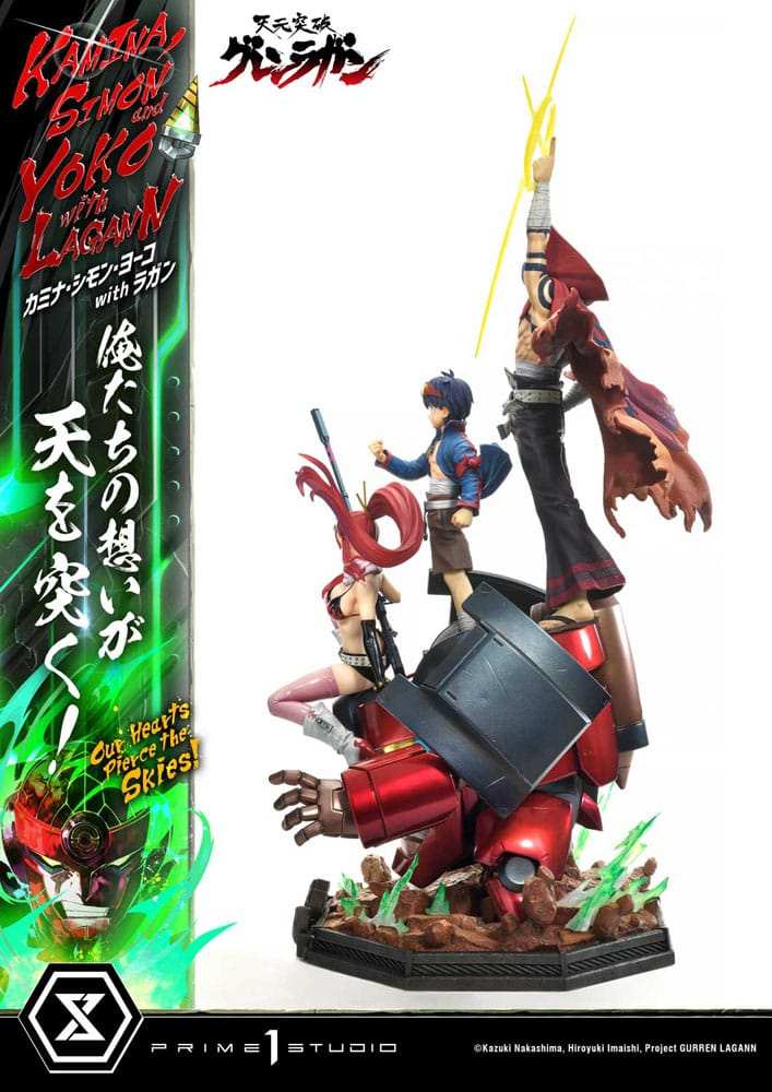 Gurren Lagann Ultimate Premium Masterline Series Statue 1/4 Kamina, Simon & Yoko with Lagann Deluxe Version 97 cm - Smalltinytoystore