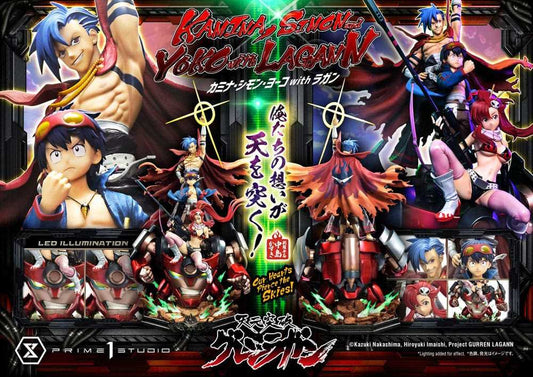 Gurren Lagann Ultimate Premium Masterline Series Statue 1/4 Kamina, Simon & Yoko with Lagann Deluxe Version 97 cm - Smalltinytoystore