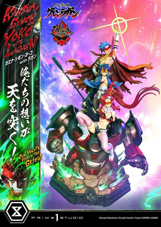 Gurren Lagann Ultimate Premium Masterline Series Statue 1/4 Kamina, Simon & Yoko with Lagann Deluxe Version 97 cm - Smalltinytoystore