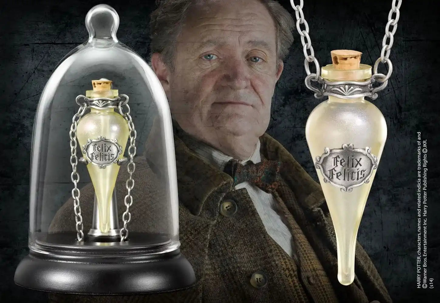 Harry Potter Anhänger mit Kette und Schmuckvitrine Felix Felicis - Smalltinytoystore
