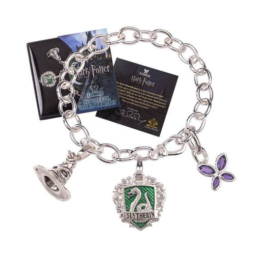 Harry Potter Bettelarmband Lumos Slytherin (versilbert) - Smalltinytoystore
