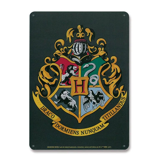 Harry Potter Blechschild Hogwarts Logo 15 x 21 cm - Smalltinytoystore