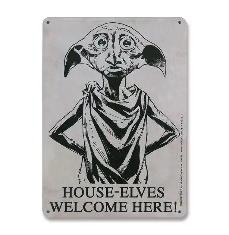 Harry Potter Blechschild House-Elves 15 x 21 cm - Smalltinytoystore