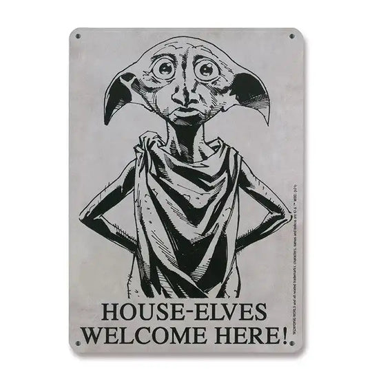 Harry Potter Blechschild House-Elves 15 x 21 cm - Smalltinytoystore