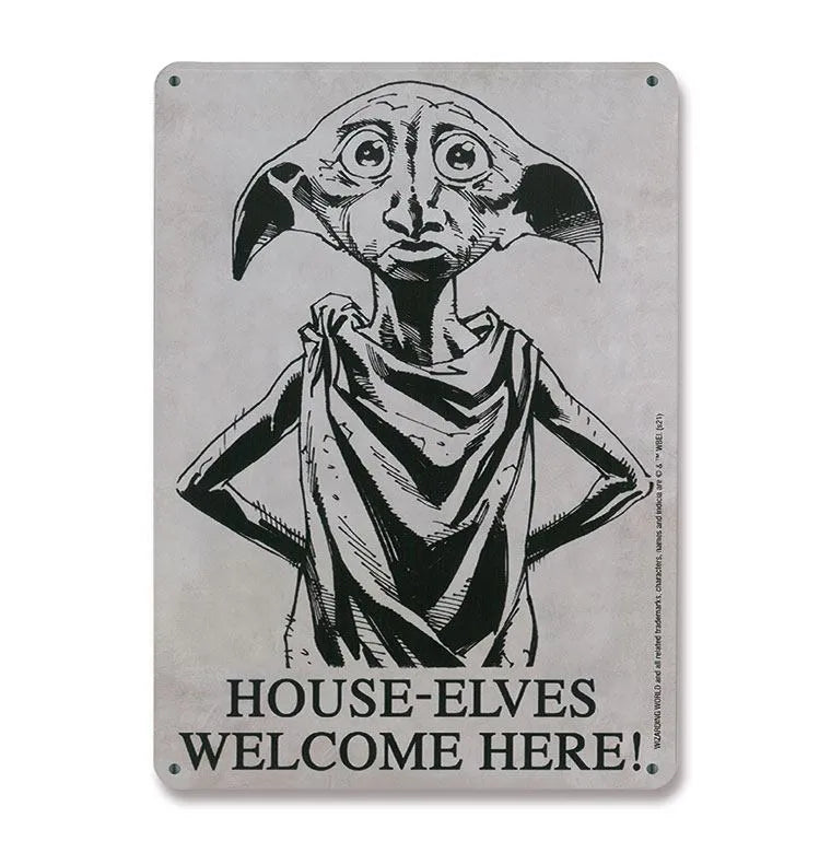 Harry Potter Blechschild House-Elves 15 x 21 cm - Smalltinytoystore
