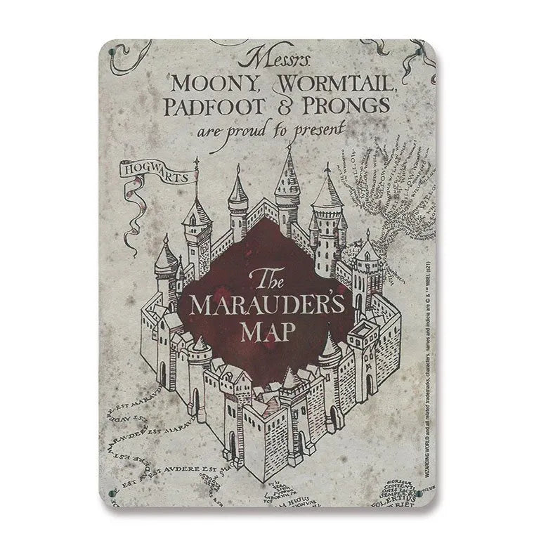 Harry Potter Blechschild Marauders Map 15 x 21 cm - Smalltinytoystore