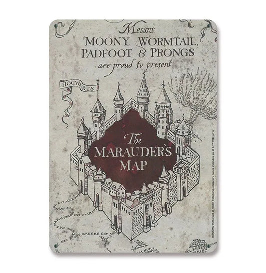 Harry Potter Blechschild Marauders Map 15 x 21 cm - Smalltinytoystore