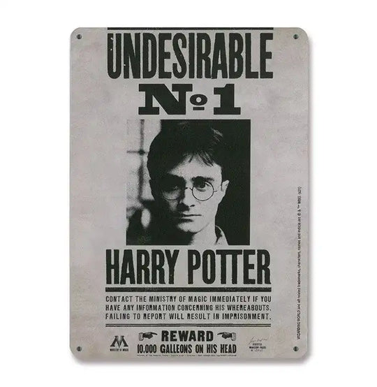Harry Potter Blechschild Undesirable No. 1 15 x 21 cm - Smalltinytoystore