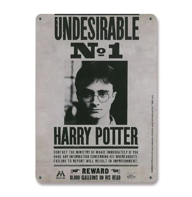 Harry Potter Blechschild Undesirable No. 1 15 x 21 cm - Smalltinytoystore