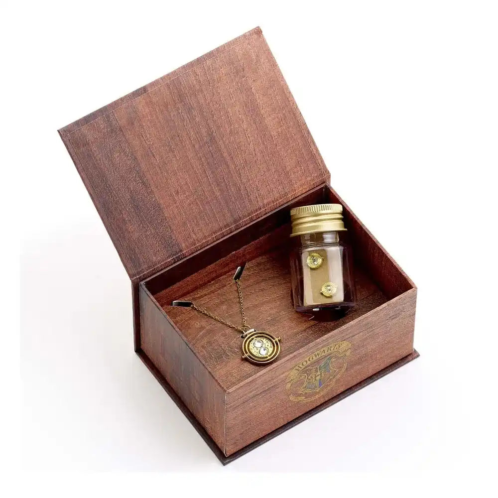 Harry Potter: Hermoine Potions Time Turner Halskette und Ohrringe Geschenkset (Goldfarben) - Smalltinytoystore