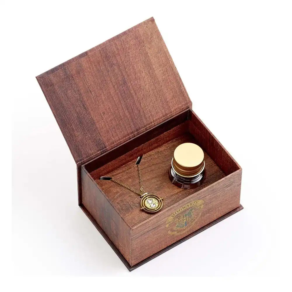 Harry Potter: Hermoine Potions Time Turner Halskette und Ohrringe Geschenkset (Goldfarben) - Smalltinytoystore