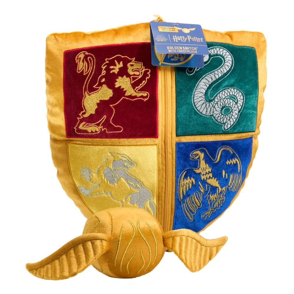 Harry Potter Kissen mit Plüschfigur Quidditch Wappen & Goldener Schnatz - Smalltinytoystore