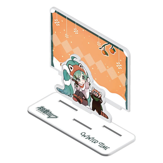 Hatsune Miku Acryl Figurenaufsteller aus Acryl Miku and Red Panda (Winter Time) 11 cm - Smalltinytoystore