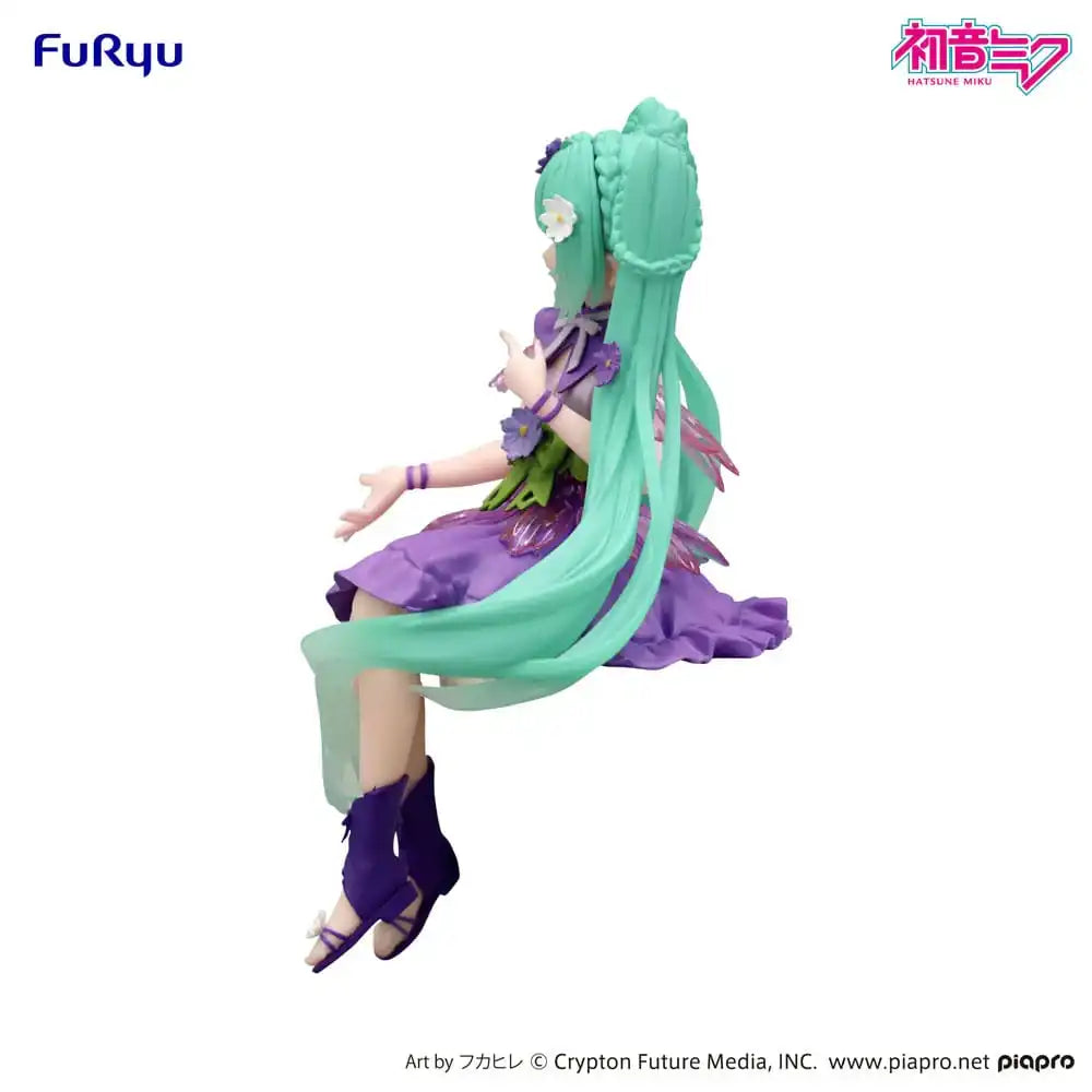 Hatsune Miku Noodle Stopper PVC Statue Flower Fairy Cosmos Purple Color Ver. 14 cm - Smalltinytoystore