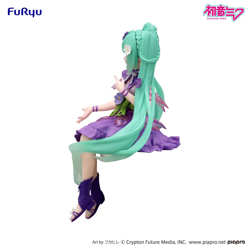 Hatsune Miku Noodle Stopper PVC Statue Flower Fairy Cosmos Purple Color Ver. 14 cm - Smalltinytoystore
