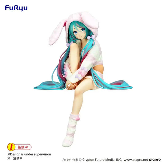 Hatsune Miku Noodle Stopper PVC Statue Rabbit Ear Hood Pajama 14 cm - Smalltinytoystore