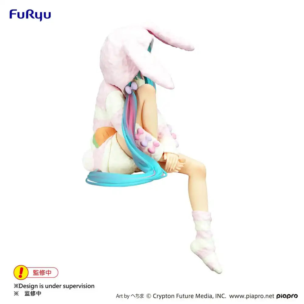 Hatsune Miku Noodle Stopper PVC Statue Rabbit Ear Hood Pajama 14 cm - Smalltinytoystore