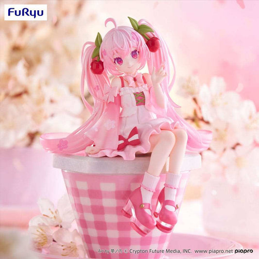 Hatsune Miku Noodle Stopper PVC Statue Sakura Miku 2025 14 cm - Smalltinytoystore