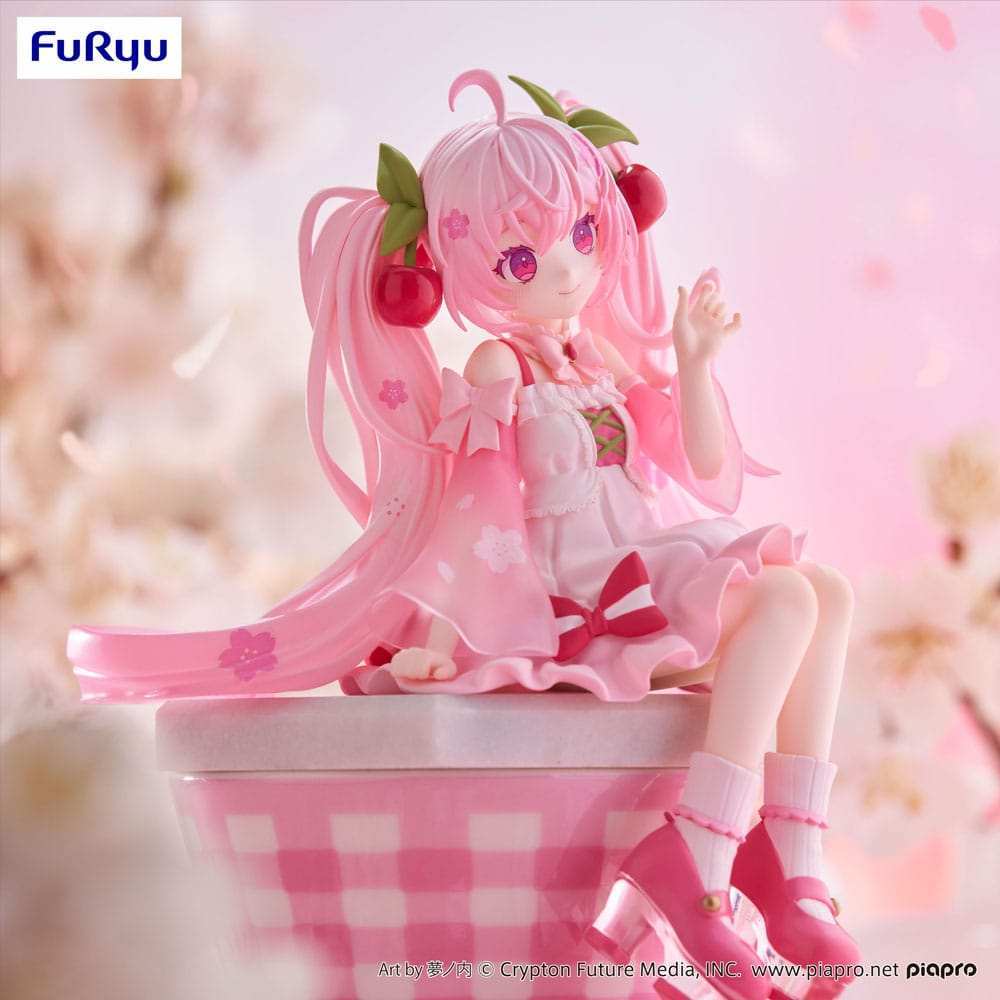 Hatsune Miku Noodle Stopper PVC Statue Sakura Miku 2025 14 cm - Smalltinytoystore