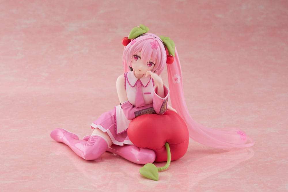 Hatsune Miku PVC Statue Desktop Cute Figure Sakura Miku Cherry Cushion Ver. 13 cm - Smalltinytoystore
