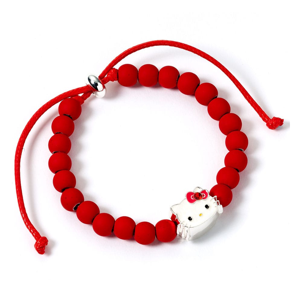 Hello Kitty Armband rote Perlen mit Hello Kitty Anhänger 21 cm - Smalltinytoystore