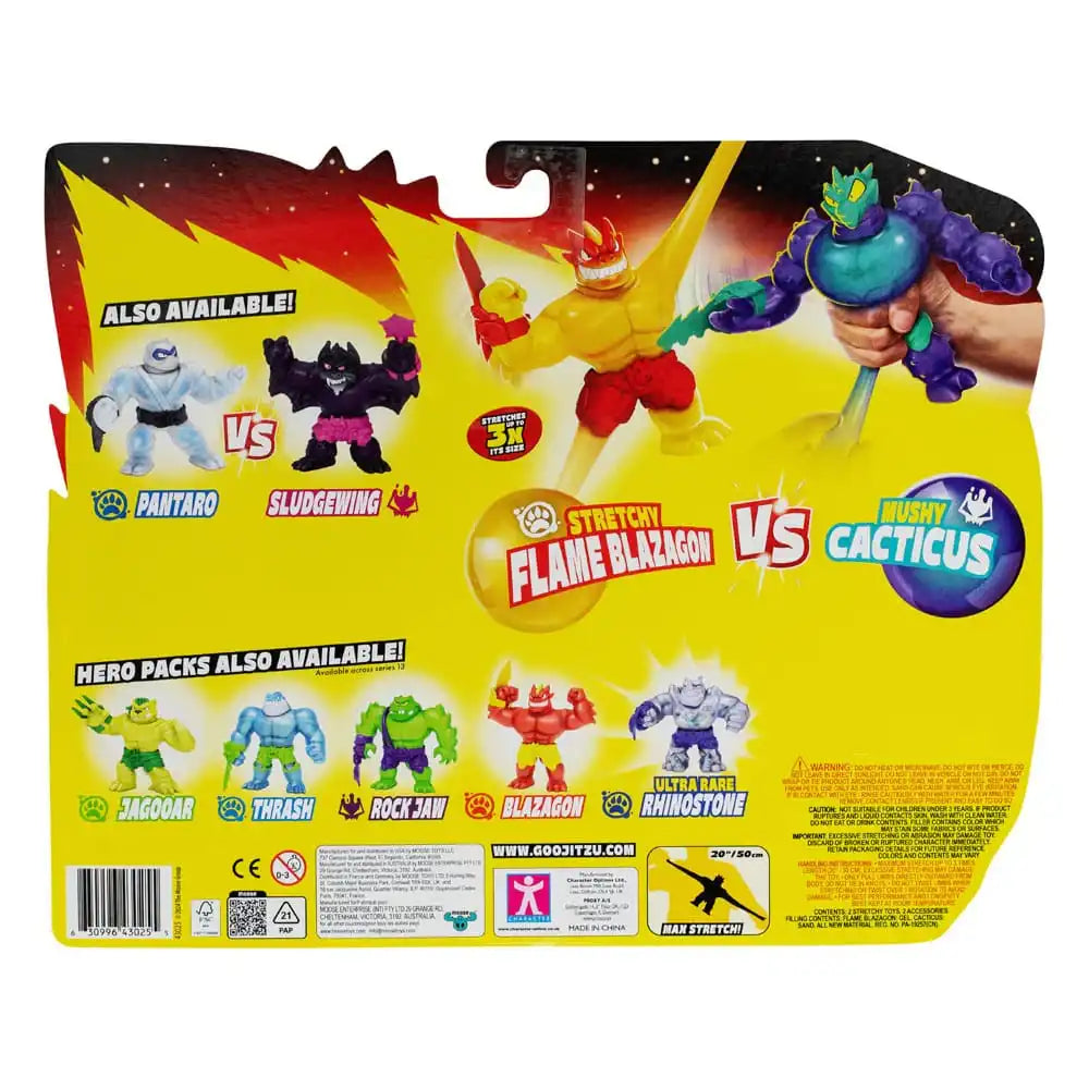 Heroes of Goo Jit Zu Meteor Madness Dehnbare Figuren 2er-Pack Flame Blazagon vs. Cacticus 13 cm - Smalltinytoystore