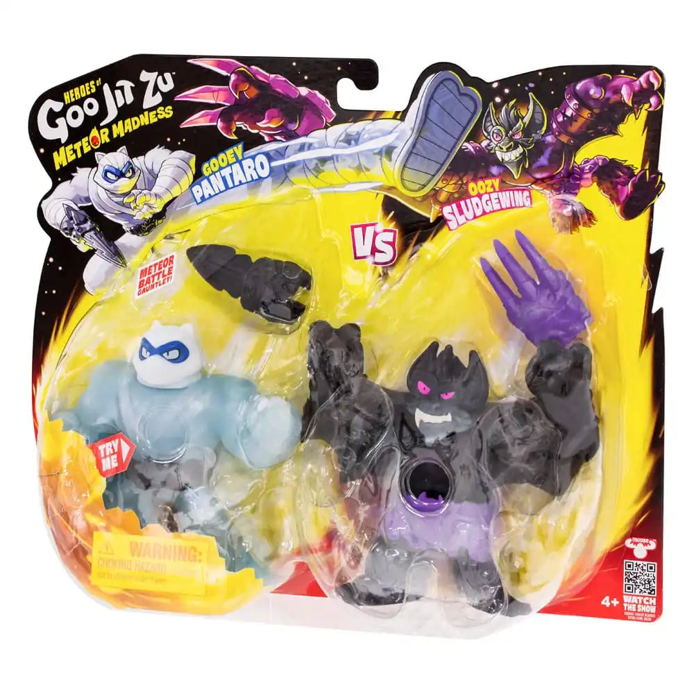 Heroes of Goo Jit Zu Meteor Madness Dehnbare Figuren 2er-Pack Pantaro vs. Sludgewing 12 cm - Smalltinytoystore