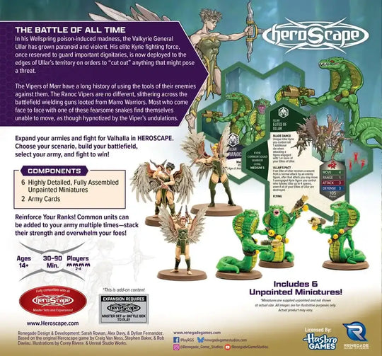 Heroscape Armeeerweiterung Age of Annihilation Elites of Ullar & Ranoc Vipers (Common) *Englische Version*