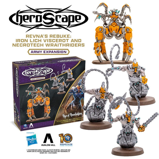 Heroscape Erweiterung Revna's Rebuke: Iron Lich Viscerot and Necrotech Wraithriders Army *Englische Version* - Smalltinytoystore