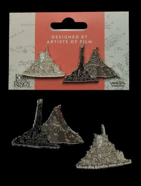 Herr der Ringe Ansteck-Pin Doppelpack Minas Tirith & Mt. Doom - Smalltinytoystore