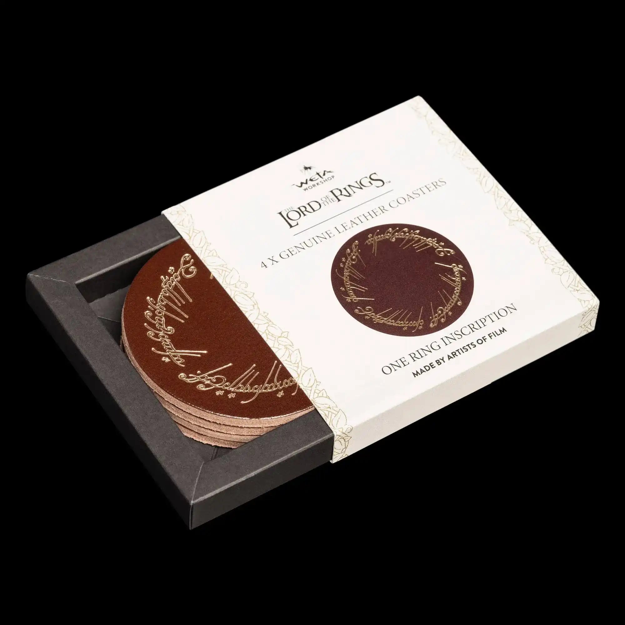 Herr der Ringe Leder Untersetzer 4er-Pack The One Ring - Smalltinytoystore
