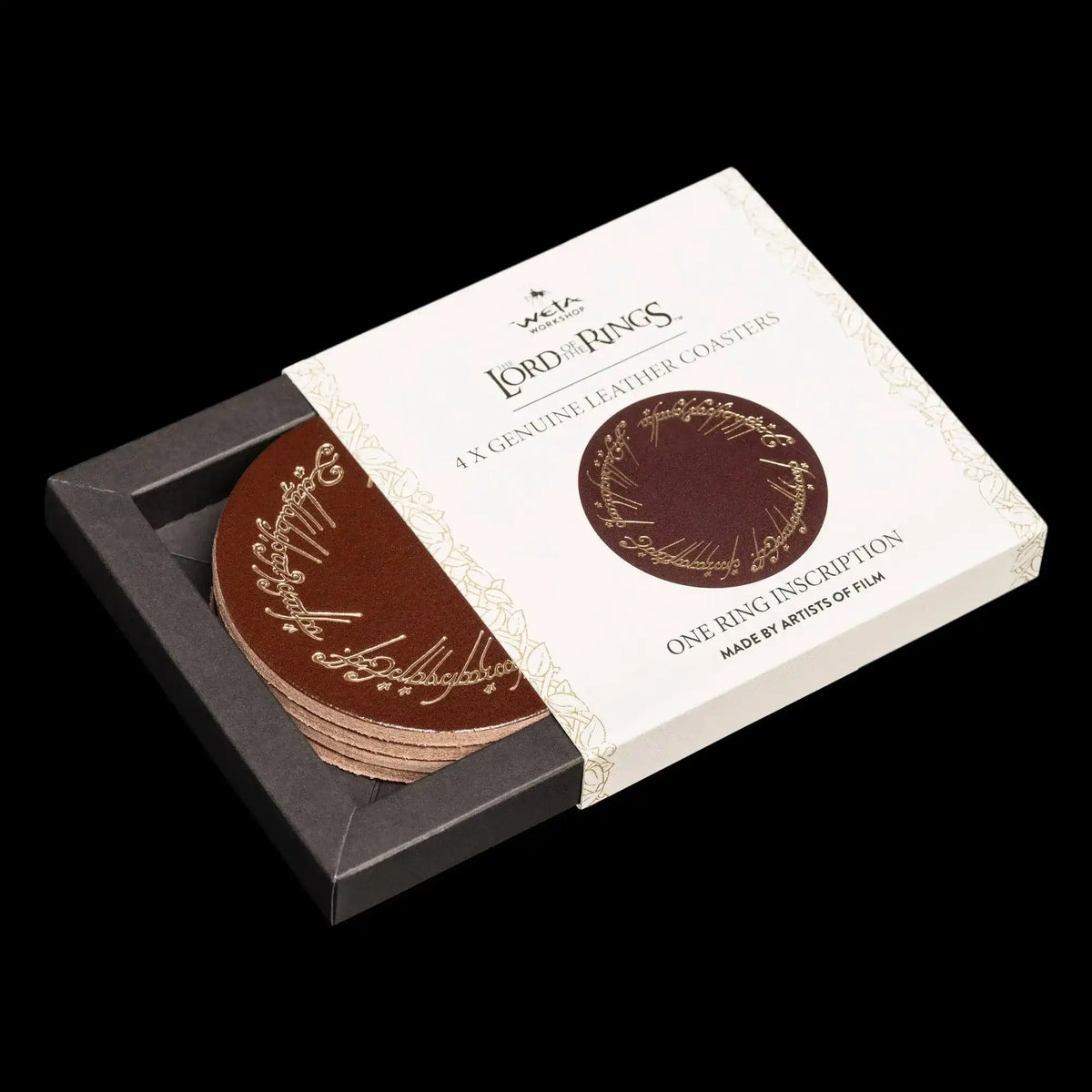 Herr der Ringe Leder Untersetzer 4er-Pack The One Ring - Smalltinytoystore