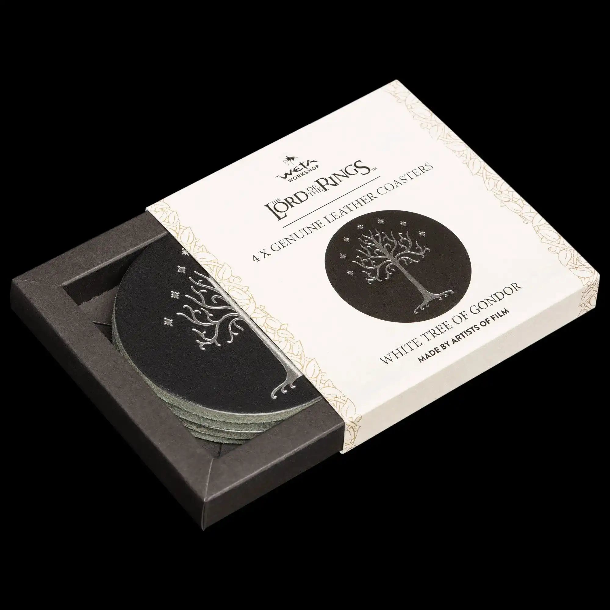 Herr der Ringe Leder Untersetzer 4er-Pack The White Tree of Gondor - Smalltinytoystore