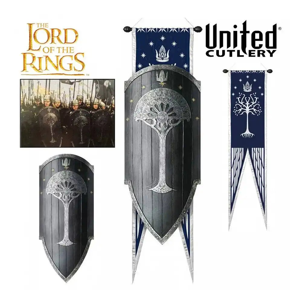 Herr der Ringe Replik 1/1 Gondorisches Schild mit Flagge 113 cm - Smalltinytoystore