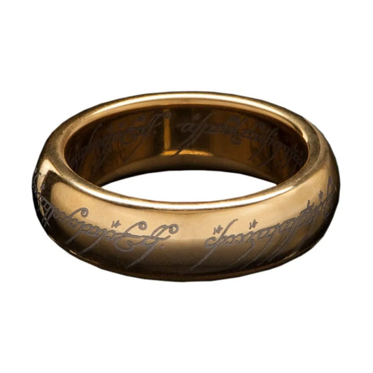 Herr der Ringe Wolfram-Ring Der Eine Ring (vergoldet) Größe 10 - Smalltinytoystore