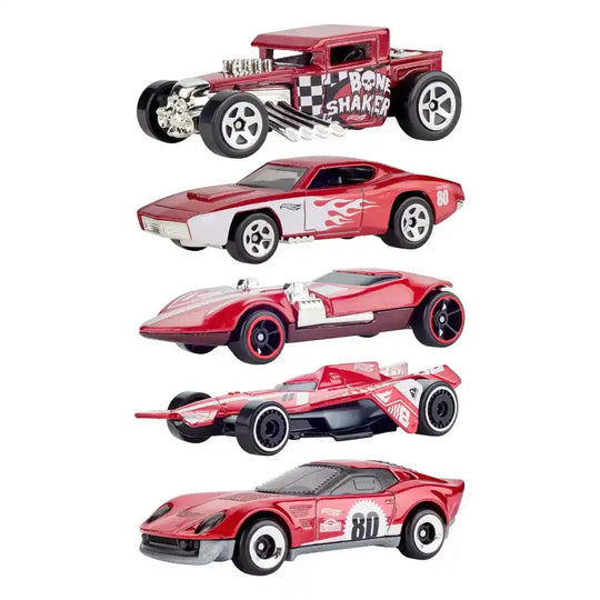 Hot Wheels Diecast Modellautos 5er-Pack 1/64 80th Anniversary - Smalltinytoystore