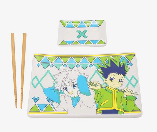 Hunter x Hunter Keramik Sushi Set mit Essstäbchen Gon & Killua - Smalltinytoystore