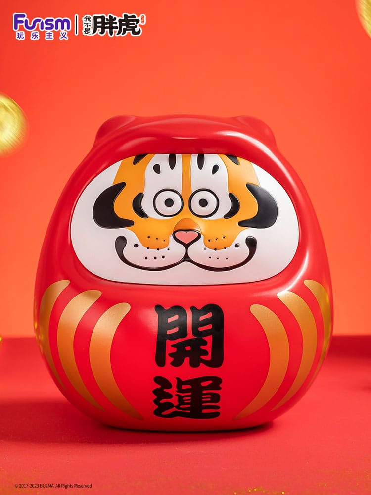 I Am Not Fat Tiger Statue Alexander the Tiger Dharuma 20 cm - Smalltinytoystore