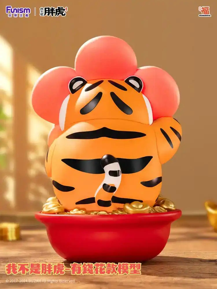 I Am Not Fat Tiger Statue Alexander the Tiger Rich Flower 20 cm - Smalltinytoystore