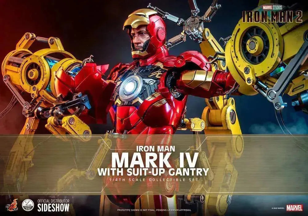 Iron Man 2 1/4 Iron Man Mark IV mit Suit-Up Gantry 49 cm HOT TOYS - Smalltinytoystore