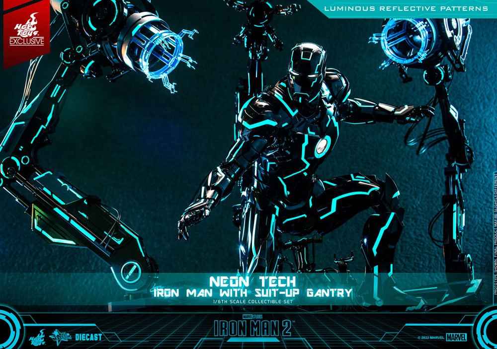 Iron Man 2 1/6 Neon Tech Iron Man mit Suit-Up Gantry 32 cm - Smalltinytoystore