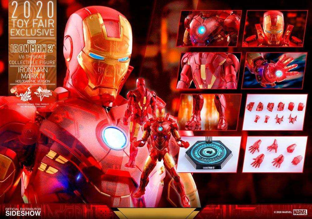 Iron Man 2: Iron Man Mark IV (Holographic Version) - 2020 Toy Fair Exclusive Movie Masterpiece HOT TOYS - Smalltinytoystore
