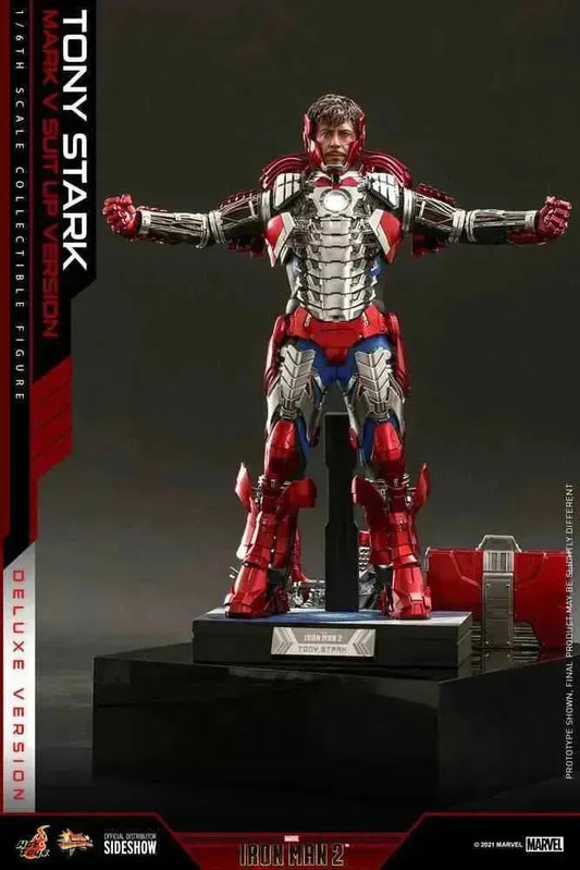 Iron Man 2 Movie Masterpiece 1/6 Tony Stark (Mark V Suit Up Version) Deluxe 31 cm HOT TOYS - Smalltinytoystore