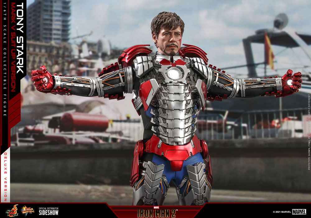 Iron Man 2 Movie Masterpiece 1/6 Tony Stark (Mark V Suit Up Version) Deluxe 31 cm - Smalltinytoystore