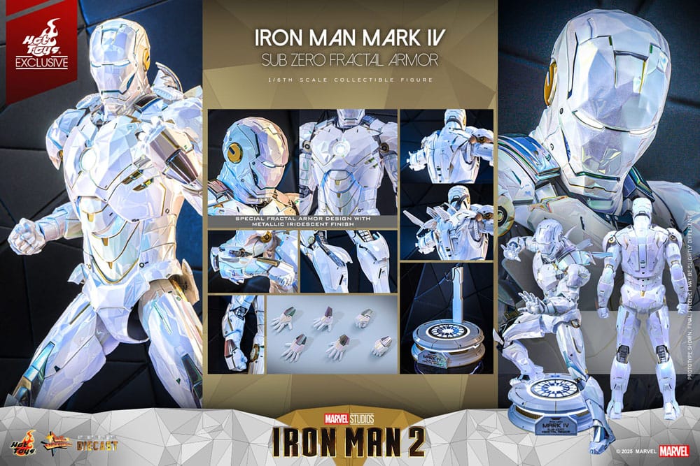 Iron Man 2 Movie Masterpiece Diecast Actionfigur 1/6 Iron Man Mark IV (Sub-Zero Fractal Armor) Hot Toys Exclusive 33 cm