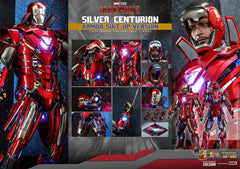 Iron Man 3 Movie Masterpiece 1/6 Silver C turion (Armor Suit Up Version) 32 cm - Smalltinytoystore