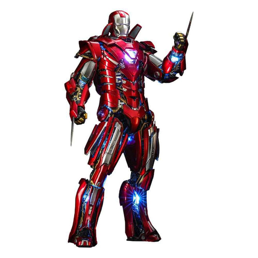 Iron Man 3 Movie Masterpiece 1/6 Silver C turion (Armor Suit Up Version) 32 cm - Smalltinytoystore