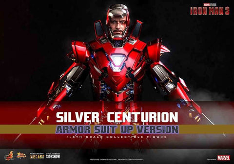 Iron Man 3 Movie Masterpiece 1/6 Silver C turion (Armor Suit Up Version) 32 cm - Smalltinytoystore