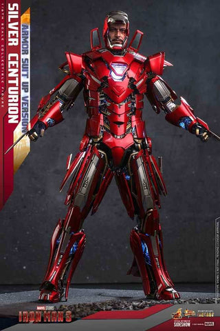 Iron Man 3 Movie Masterpiece 1/6 Silver C turion (Armor Suit Up Version) 32 cm - Smalltinytoystore