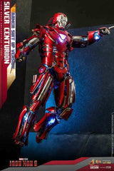 Iron Man 3 Movie Masterpiece 1/6 Silver C turion (Armor Suit Up Version) 32 cm - Smalltinytoystore